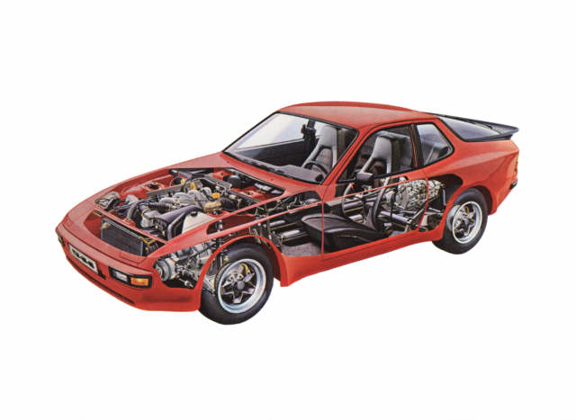 Porsche 944, red